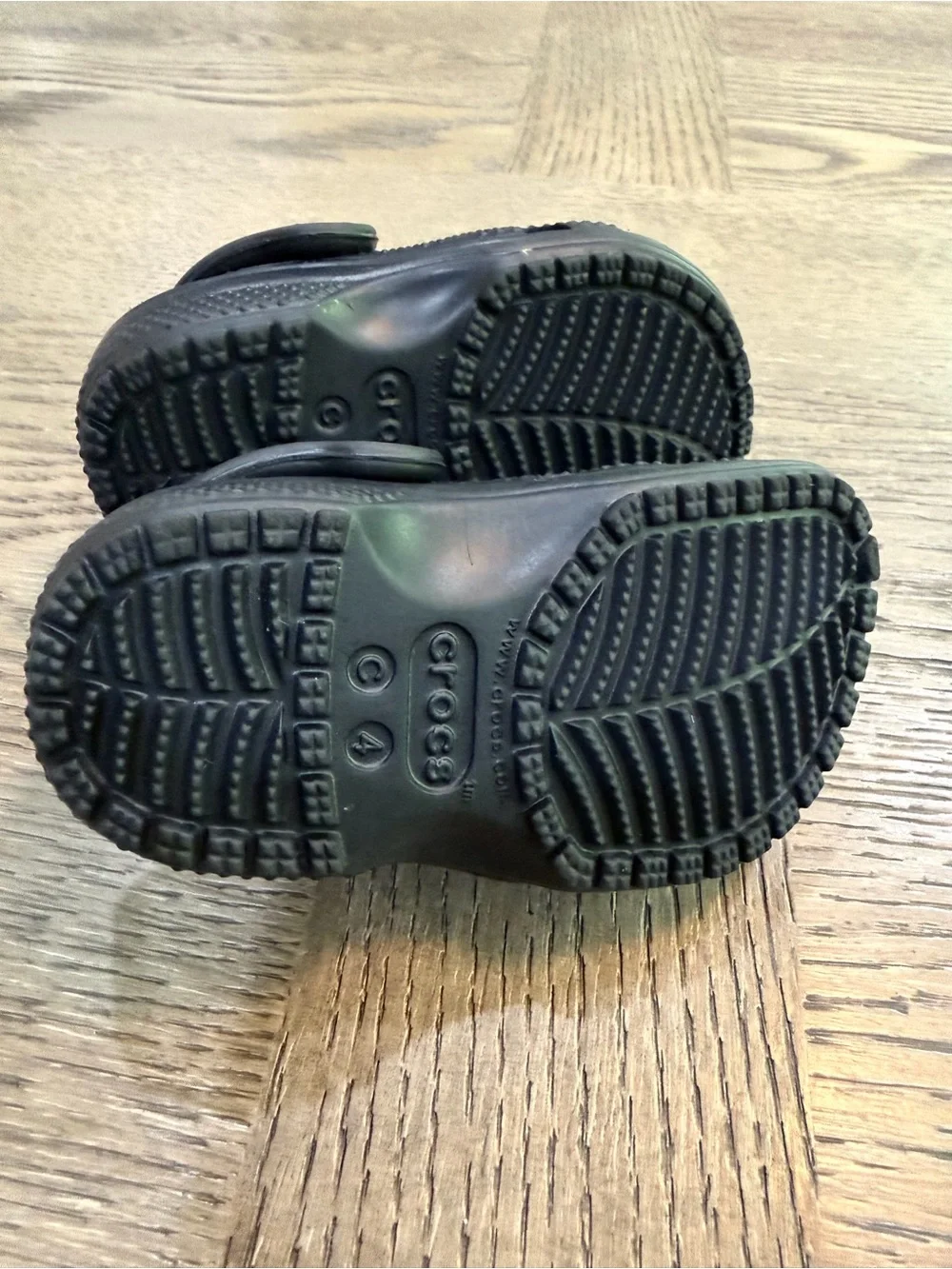 CROCS Kids Black Classic Clog with Heel Strap & Logo